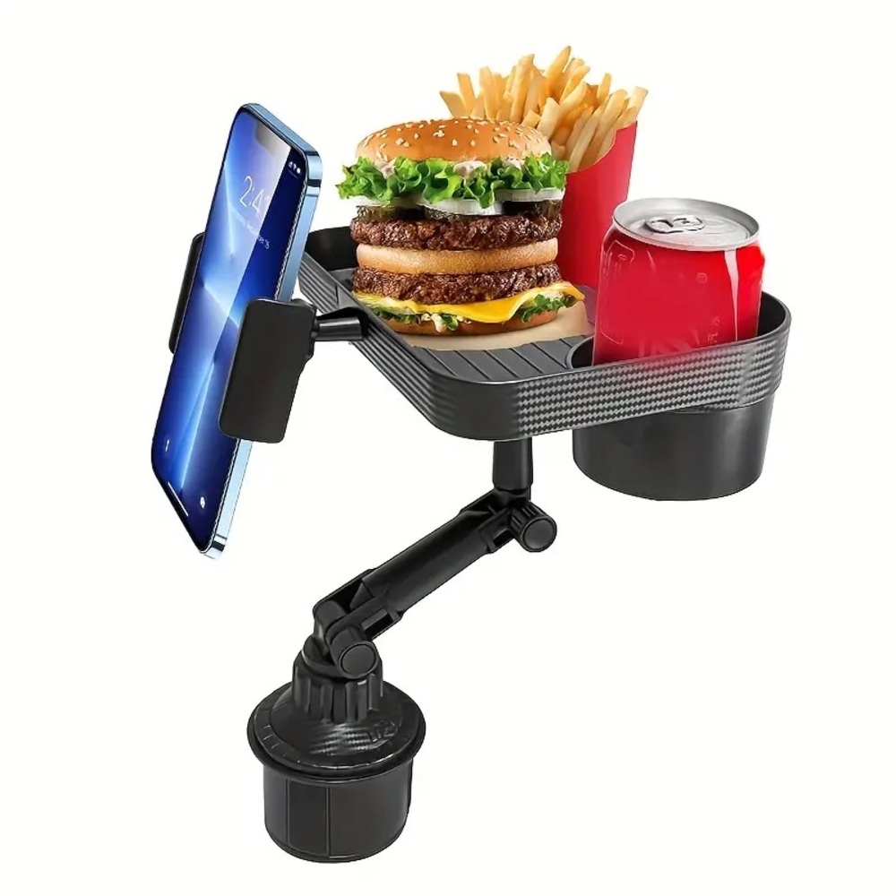 Car Cup Holder Tray with Phone Mount and food and drink tray NEW IN BOX